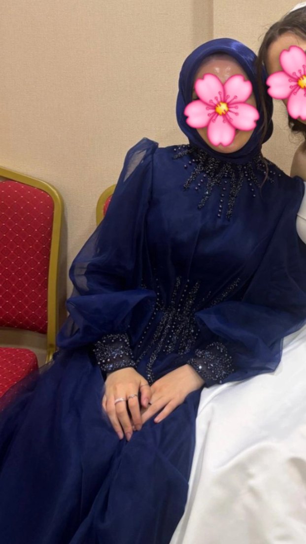 Lacivert Tesettür Abiye - Görsel 2