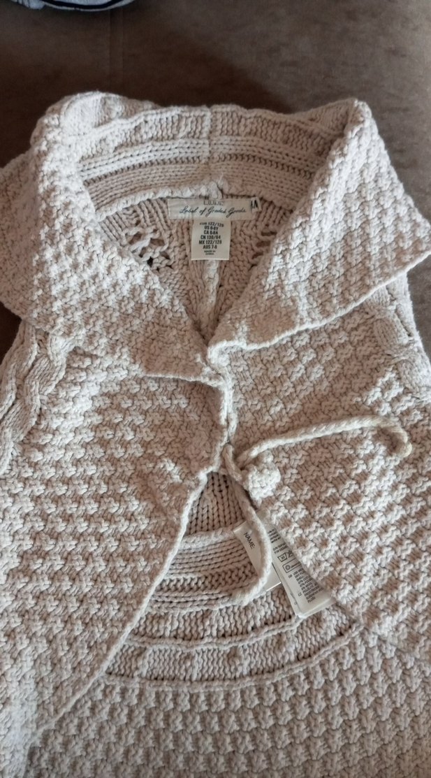 krem rengi 6 ve 7 yaş kız çocuk hirkasi - Görsel 2