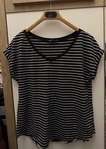 Çizgili tshirt yarım kollu - Görsel 3