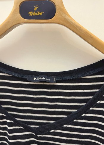 Çizgili tshirt yarım kollu - Görsel 2