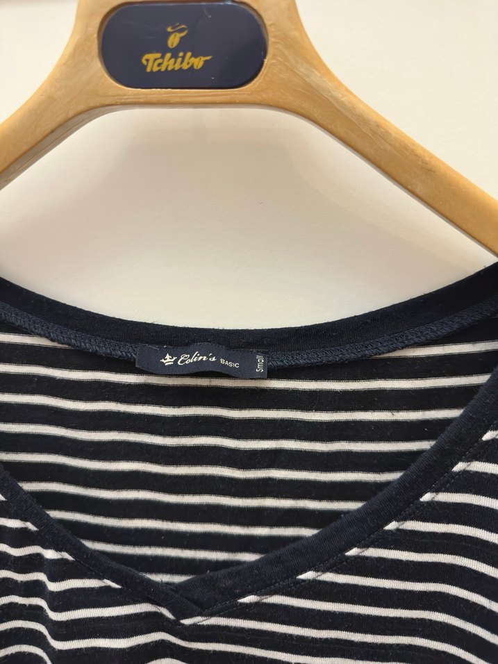 Çizgili tshirt yarım kollu - Görsel 2