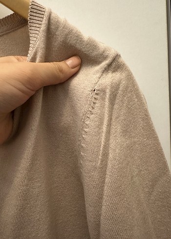 Bej Kısa Kollu V Yaka Kazak yargıcı - Görsel 3