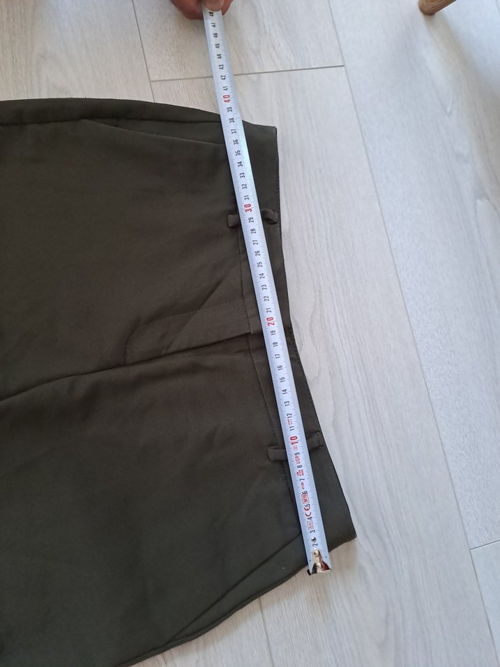 Kadın Haki Kumaş Pantolon Regular Fit - Görsel 4