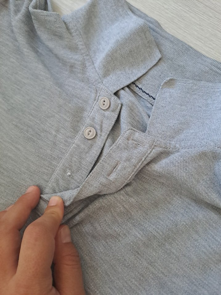 Gri Keten Erkek Polo Tişört - Görsel 2