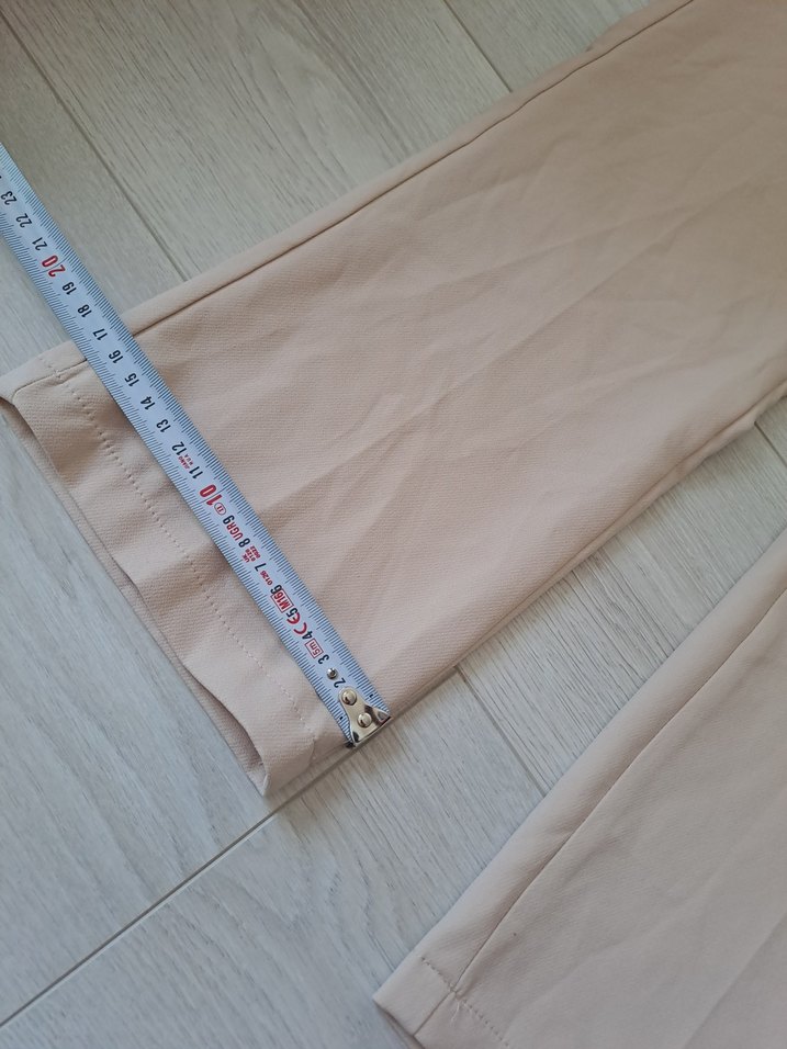 Bej Düz Kumaş Kadın Pantolon - Görsel 2