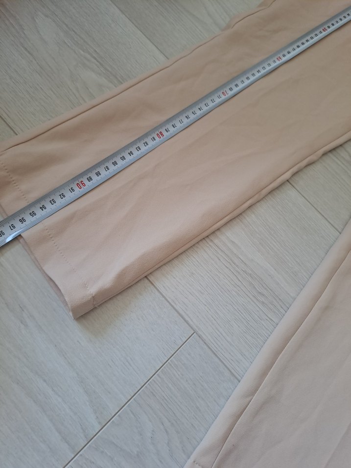 Bej Düz Kumaş Kadın Pantolon - Görsel 3