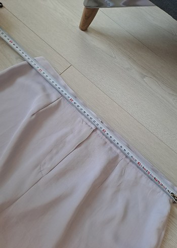 Bej Rahat Kesim Midi Keten Kadın Pantolon - Görsel 5