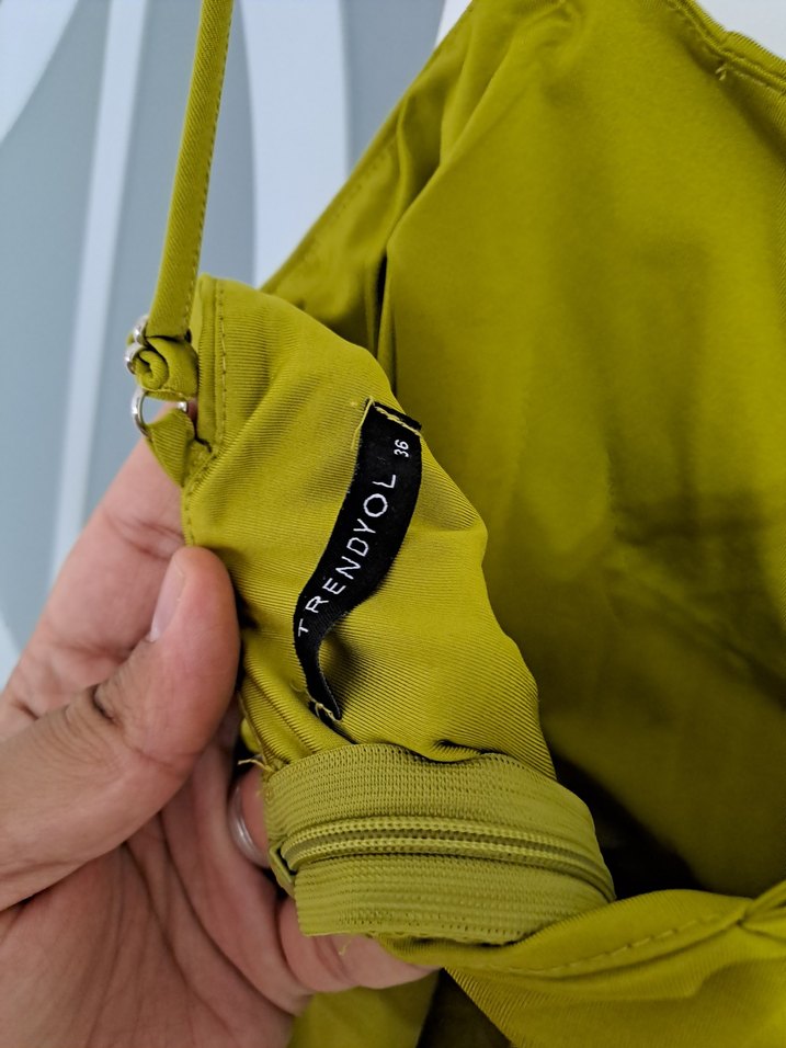 Yeşil Drapeli Mini Elbise - Görsel 4