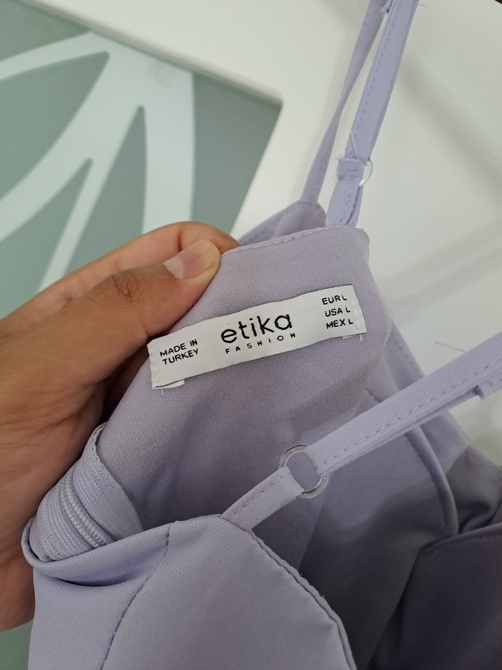 Mor Askılı Mini Elbise - Görsel 3