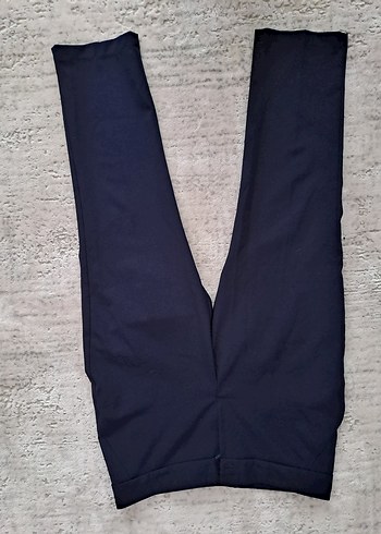 Lacivert Kadın Kumaş Pantolon Midi Boy - Görsel 2