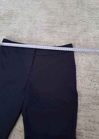 Lacivert Kadın Kumaş Pantolon Midi Boy - Görsel 4