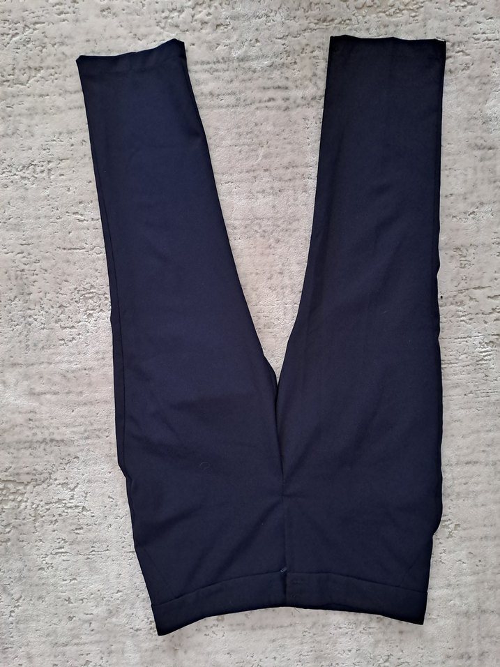 Lacivert Kadın Kumaş Pantolon Midi Boy - Görsel 2