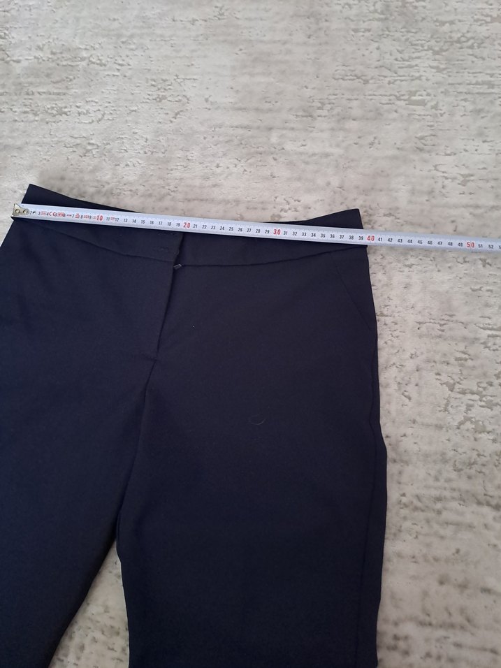 Lacivert Kadın Kumaş Pantolon Midi Boy - Görsel 4