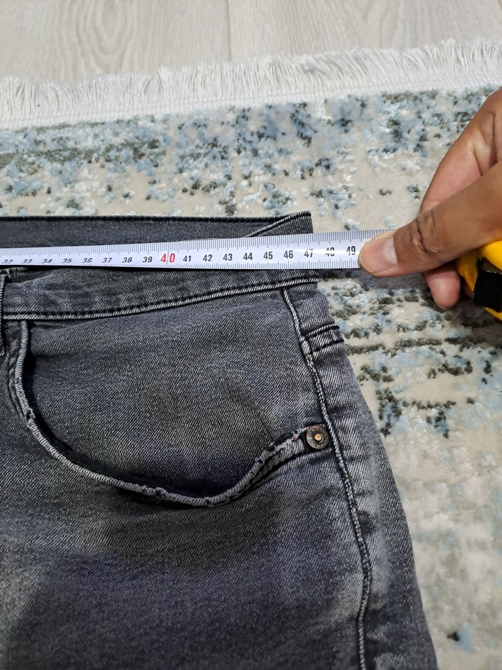 Gri Normal Kesim Erkek Kot Pantolon - Görsel 2