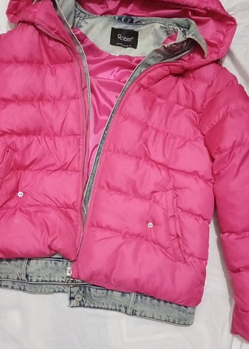 Pembe Denim Kadın Kışlık Fermuarlı Mont - Görsel 2