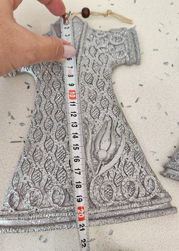 Diğer Gri Simli Osmanlı Desenli Kaftan Duvar Süsü