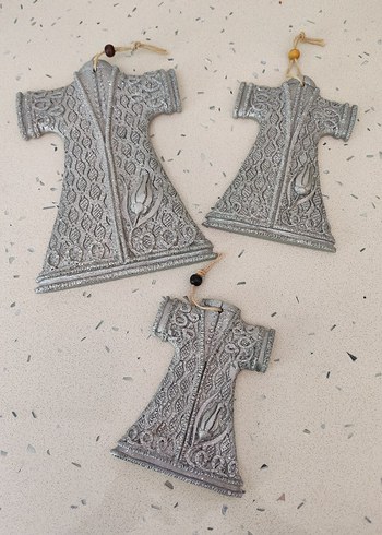 Gri Simli Osmanlı Desenli Kaftan Duvar Süsü
