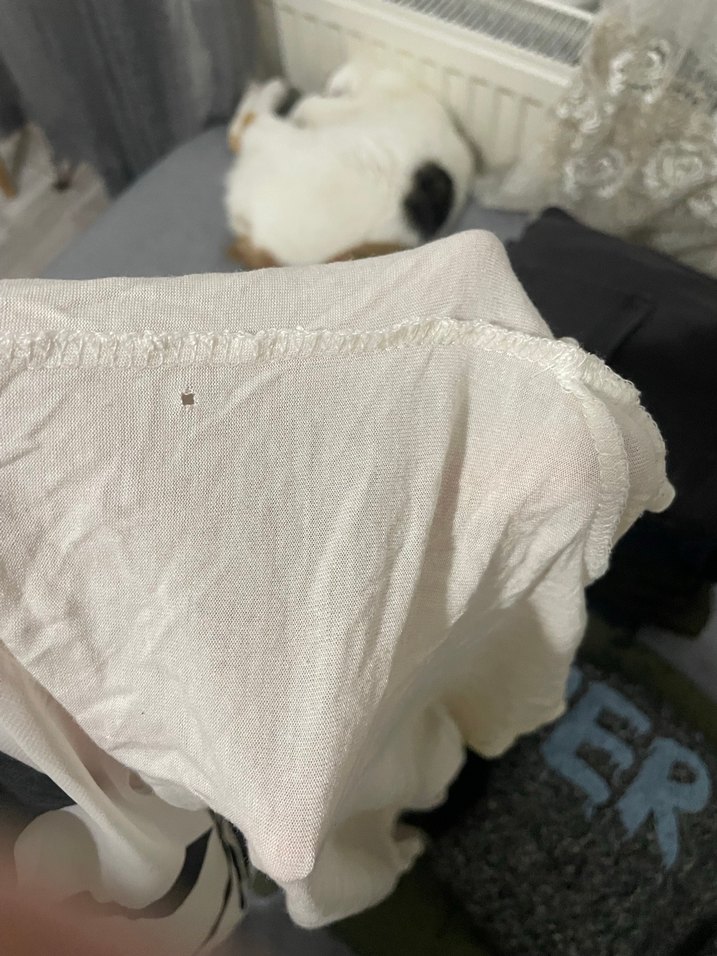 Beyaz Baskılı Kadın Midi tişört - Görsel 4