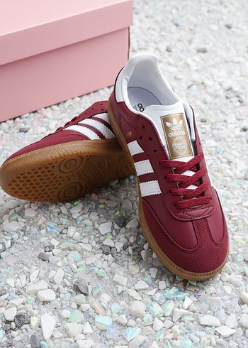 Bordo Adidas Street Wear Kadın Spor Ayakkabı - Görsel 2