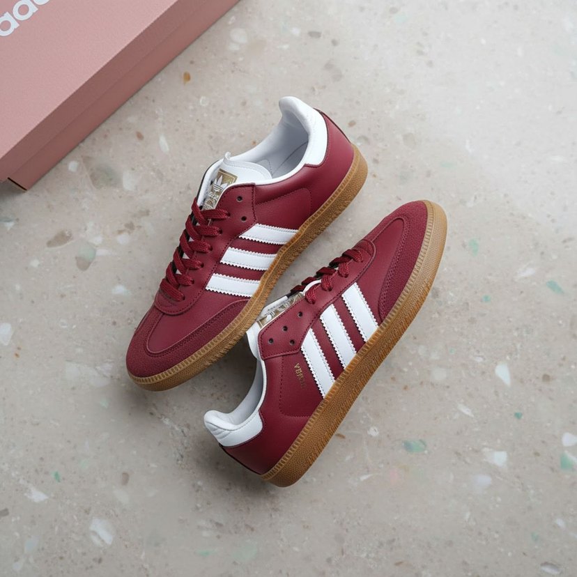 Bordo Adidas Street Wear Kadın Spor Ayakkabı - Görsel 5