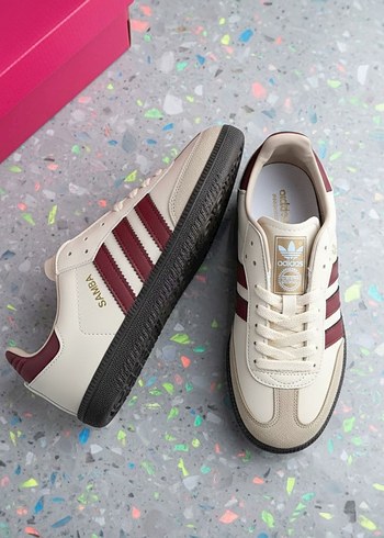 Kadın Bej Bordo Spor Ayakkabı - Görsel 2