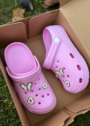 Pembe Nakışlı Platform Topuk Terlik - Görsel 2