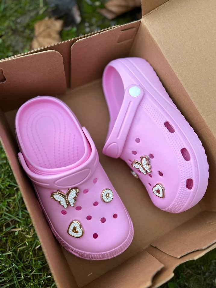 Pembe Nakışlı Platform Topuk Terlik - Görsel 2