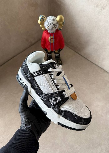 Erkek Beyaz Siyah Desenli Cırt Cırtlı Spor Ayakkabı - Görsel 2