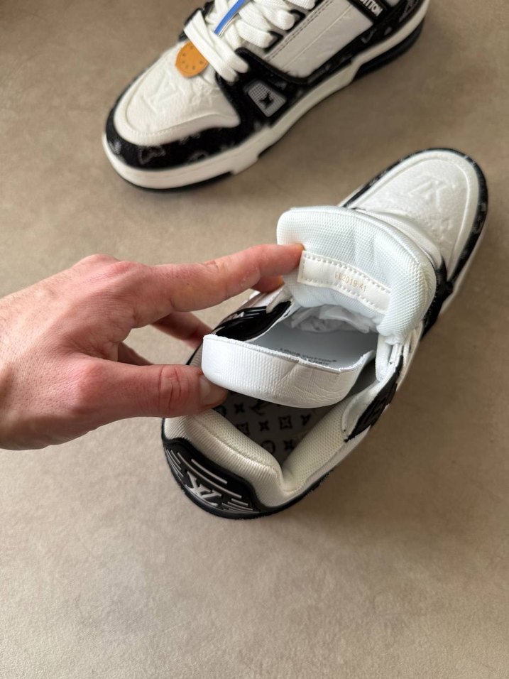 Erkek Beyaz Siyah Desenli Cırt Cırtlı Spor Ayakkabı - Görsel 3