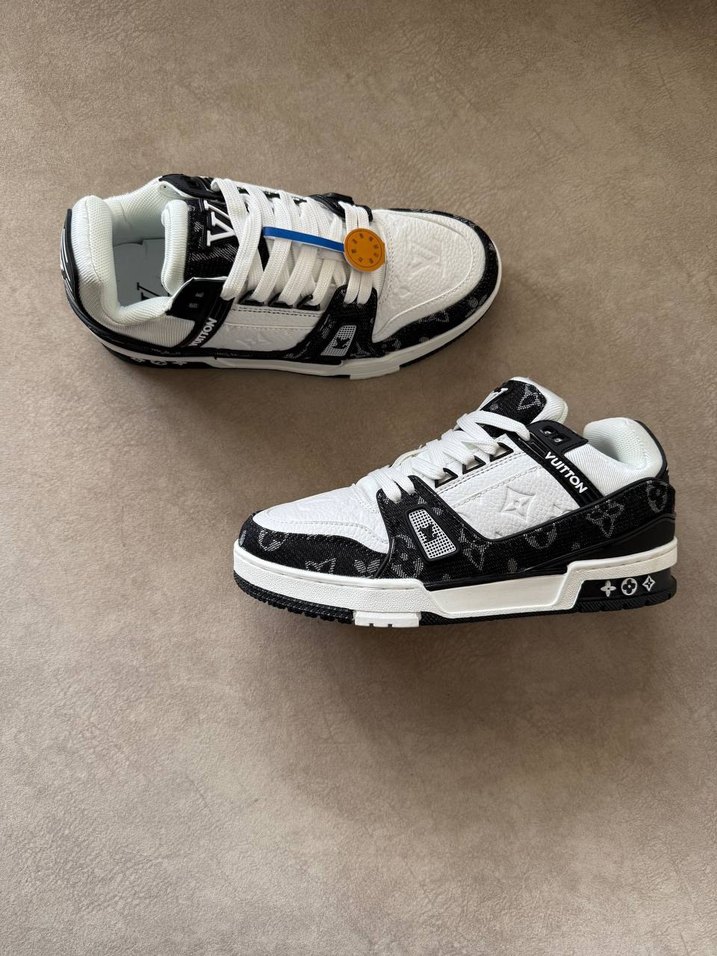 Erkek Beyaz Siyah Desenli Cırt Cırtlı Spor Ayakkabı - Görsel 4