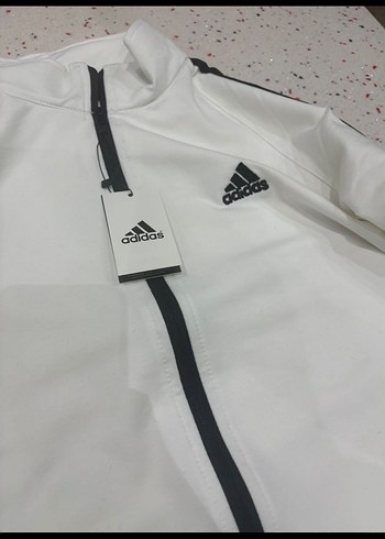 Adidas Beyaz Fermuarlı Spor Ceket - Görsel 3