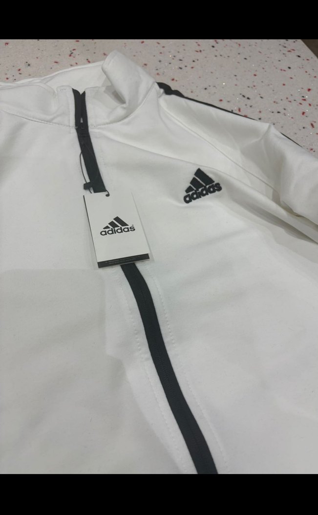 Adidas Beyaz Fermuarlı Spor Ceket - Görsel 3