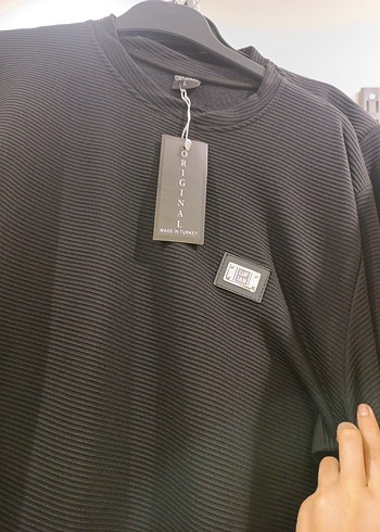 Siyah Baskılı Erkek Sweatshirt - Görsel 2