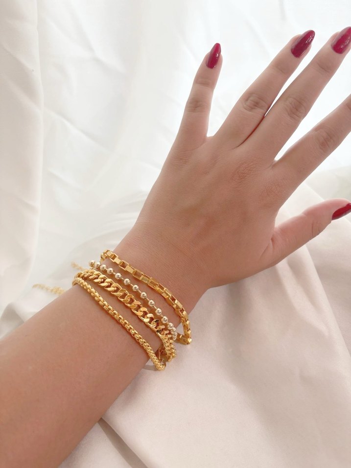 4lü Gold kombin bileklik - Görsel 2