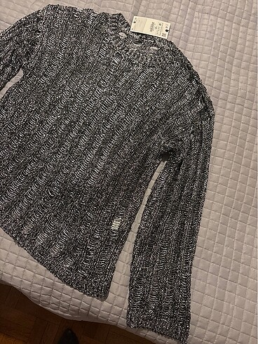 Zara metalik örgü kazak - Görsel 3