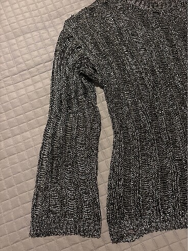 Zara metalik örgü kazak - Görsel 4