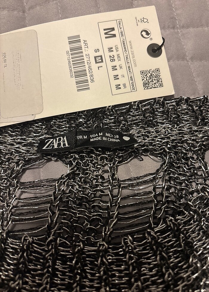 Zara metalik örgü kazak - Görsel 5