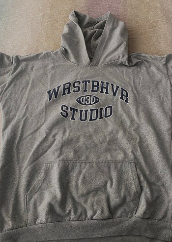 Gri Kapüşonlu Streetwear Kadın Sweatshirt