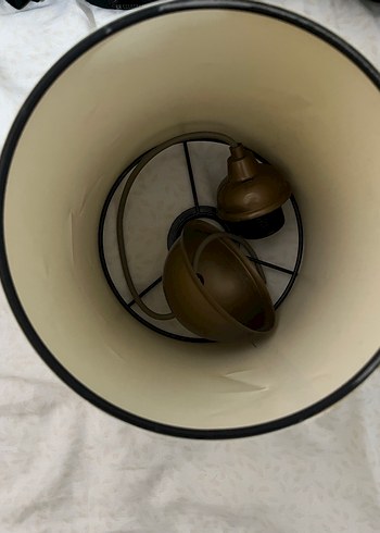 Beyaz Hasır Desenli Abajur Başlığı/Avize - Görsel 4