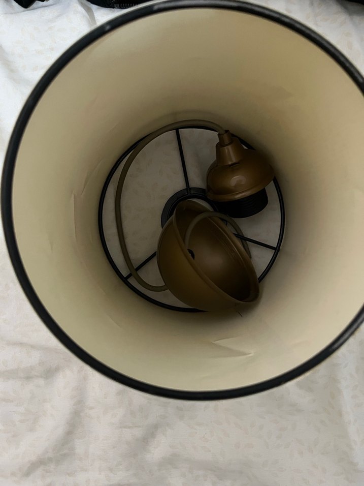 Beyaz Hasır Desenli Abajur Başlığı/Avize - Görsel 4