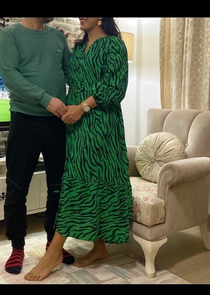 Yeşil salaş yazlık elbise - Görsel 2