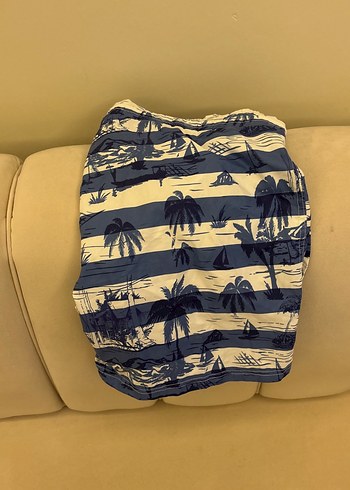 Erkek Mavi deniz şortu cepli - Görsel 2