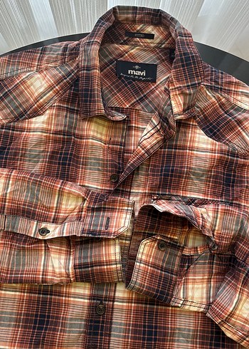 Erkek Kahverengi Kareli Uzun Kollu Gömlek orijinal - Görsel 3