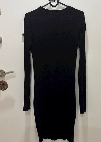 Uzun Kollu Siyah Triko Kadın Elbise - Görsel 2