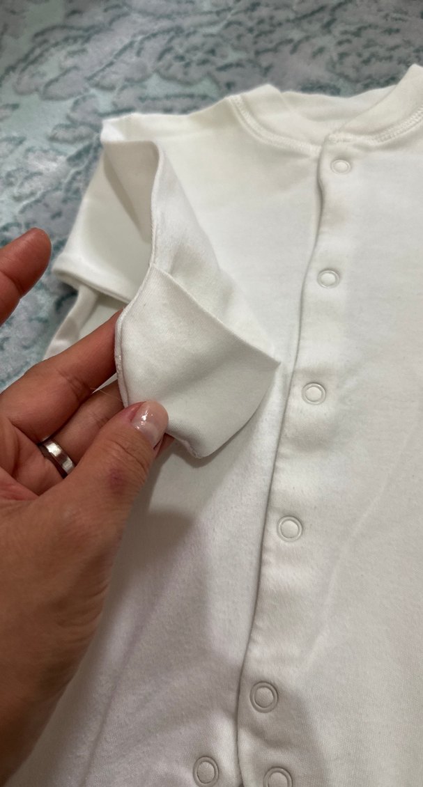 Beyaz Uzun Kollu Bebek Tulumu - Görsel 2