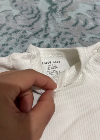 3-6 ay. Kısa Kollu Bebek Çıtçıtlı Body - Kahverengi ve Beyaz - Görsel 2