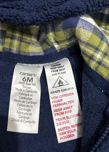 6 ay Koyu Mavi Kürklü Bebek Tulumu - Görsel 2