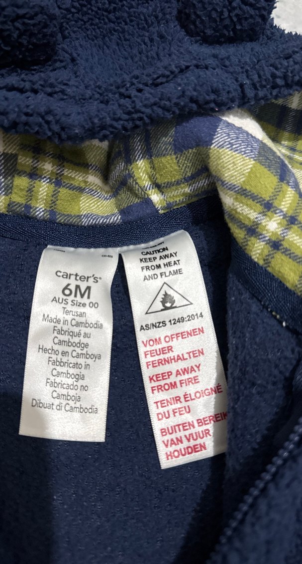 6 ay Koyu Mavi Kürklü Bebek Tulumu - Görsel 2