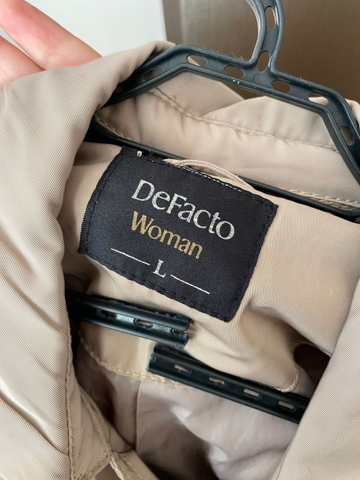 Bej Midi Kadın Trençkot, Salaş Kesim - Görsel 3