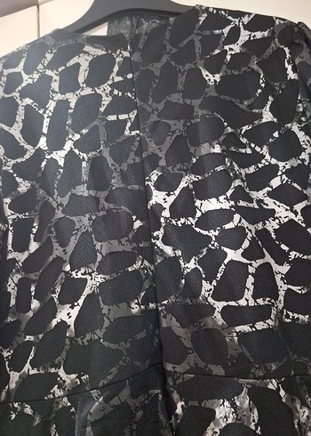 Leopar Desenli Siyah Abiye Elbise - Görsel 5